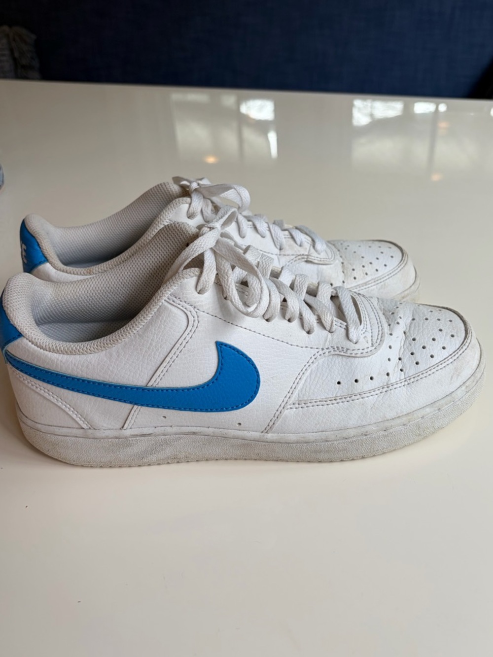 Nike Court Vision Lo NN White Photo Blue Sneakers DH2987-105 Men's Size 9
